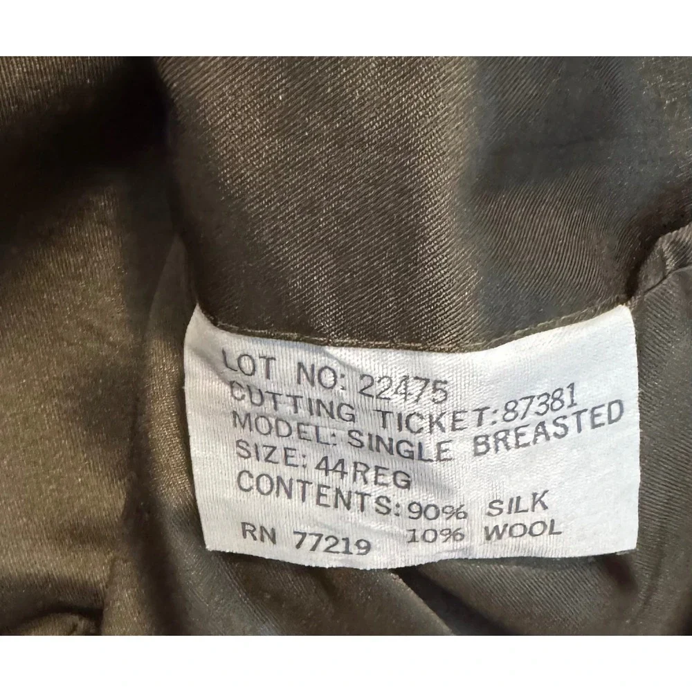 Vintage Glen Plaid Silk Wool Blazer Mens 44R Brown‎ Single Breasted Sport Coat